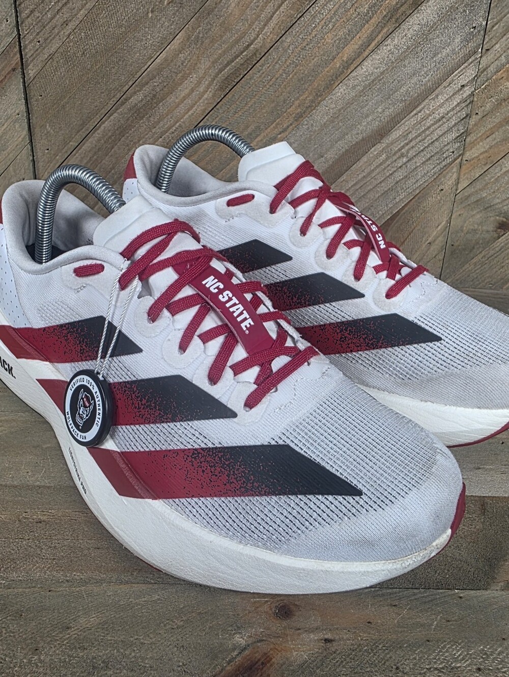 Adidas Adizero Evo SL NC State Wolfpack Mens Athletic Sneakers Size 8.5 JQ4571. - Picture 2 of 9